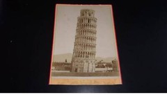 photography on cardboard . 2moi10337 .italie.1900 environs.la tour de pisa.form