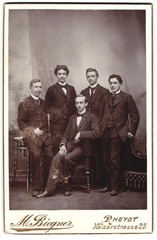 Photograph M. Biegner, Rheydt, Kaiserstr. 27, group of young men in elegant
