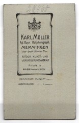 Photograph Karl Müller, Memmingen, in front of the Ulm Gate, man with suit and Schlei