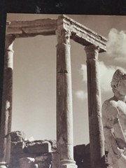 Large Greek Ruins Sepia Photo Print On Art Board 16 X 23 #3
