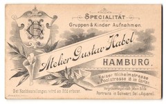 Photograph Gustav Habel, Hamburg, Kaiser Wilhelmstr, monogram of the photographer N
