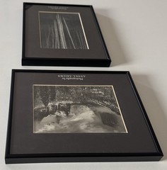 Vintage Ansel Adams Set of 2 Framed Matted Black & White Lot Photo Prints Art