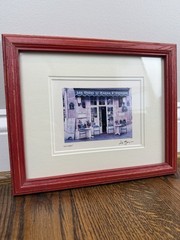 Framed Signed D. Jarry “Les Caves du Marais St. Catherine” Paris Café Print 11×9
