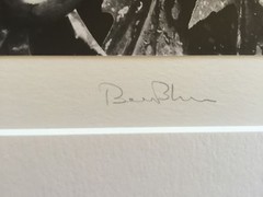 BRUCE BLUM SIGNED B&W Photo Print (10″X 10″)-«Bench and Leaves-2 «