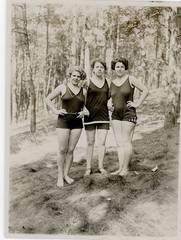 Bathing Swimwear 3 Graces Young Pretty Women Forest Vintage Circa 1924