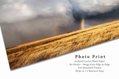 Storm Photography Print: Kansas Tornado Rainbow Prairie Stormy Sky Photo