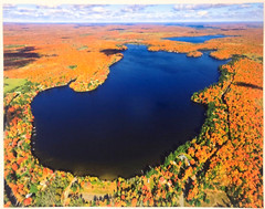 Hagerman Lake, Iron River, Iron County, Michigan, Overhead Photo. Frame Optional
