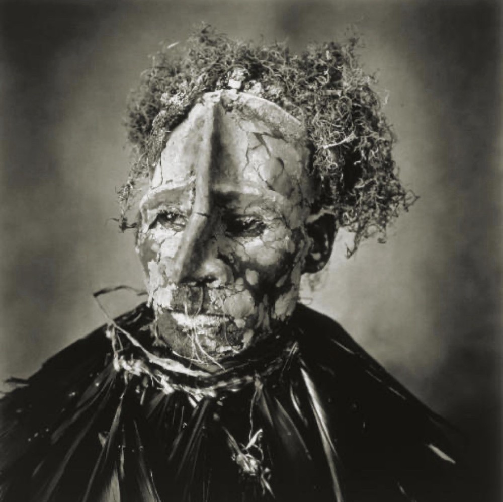 Man with Pink Face, New Guinea, 1984. Duotone Photo Engraving. Irving Penn