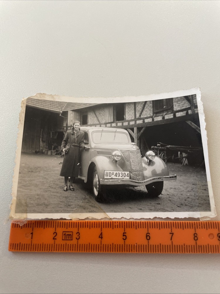 Photo Vintage Car Ford Eifel??Mrs. Kaiserslautern Agfa Lupex 1930s