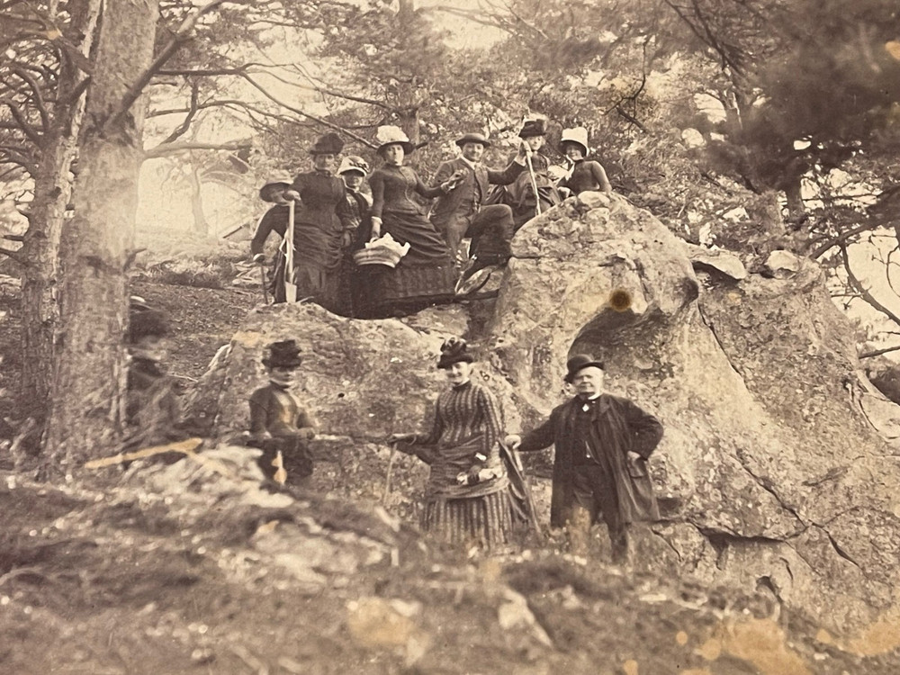 Original Vintage Photograph 1885 Campaign Party Belle Epoque Picnic Scene