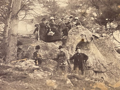 Original Vintage Photograph 1885 Campaign Party Belle Epoque Picnic Scene