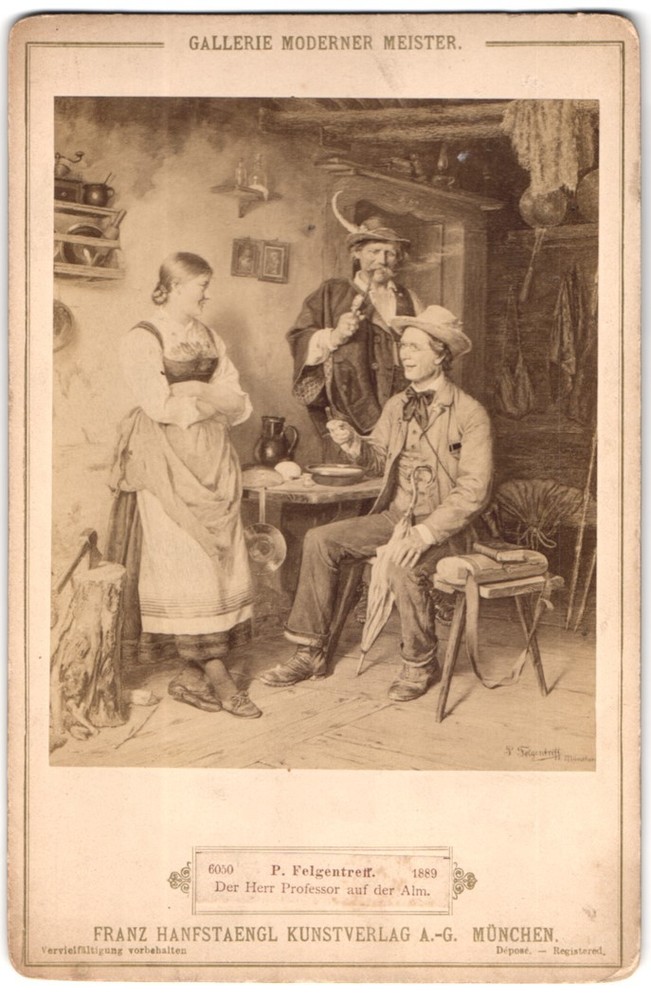 Photography Franz Hanfstaengl, Munich, painting: the professor on the alp,