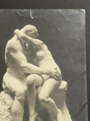 Large Antique Photo Sculpture The Kiss Auguste Rodin Luxembourg Museum