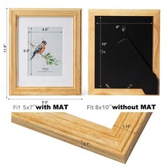 8×10 Picture Frame Photo Frame, Made of Solid Pine Wood with Real Glass, Disp…