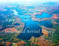 Plum Lake Vilas Co., near Sayner, Wisc. Overhead Airplane Photo. Frame Optional.