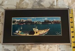 Colorful Caribbean Travel Decor Pair Framed Photography Signed by Artist