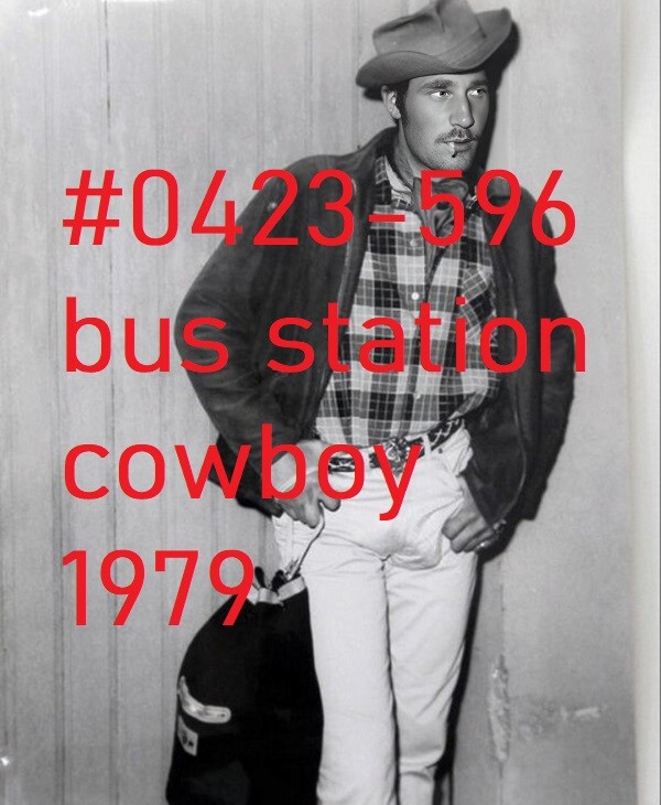 VINTAGE MALE PORTRAIT #0423-596- BUS STOP COWBOY 1979 -free shipping usa