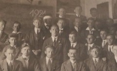 Great old group photo – students?? construction? Angle, 1924