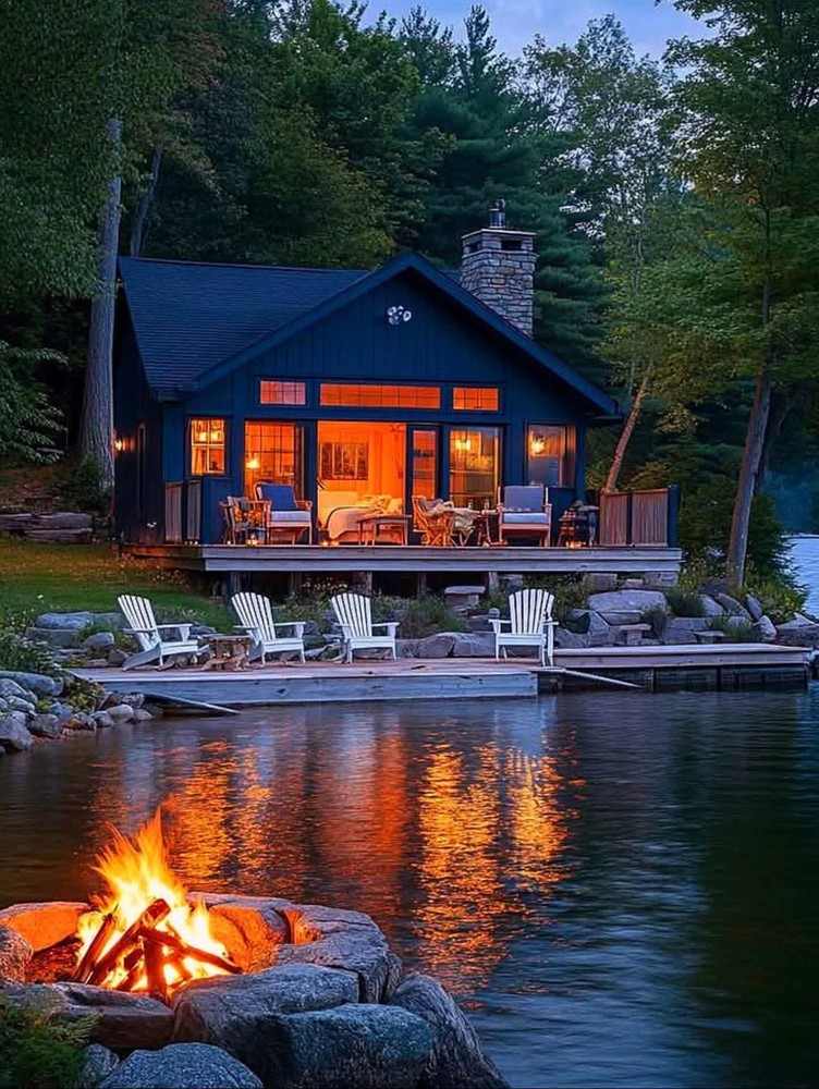 8*10 cozy cottage house photo print warm beautiful home wall art decor bedroom