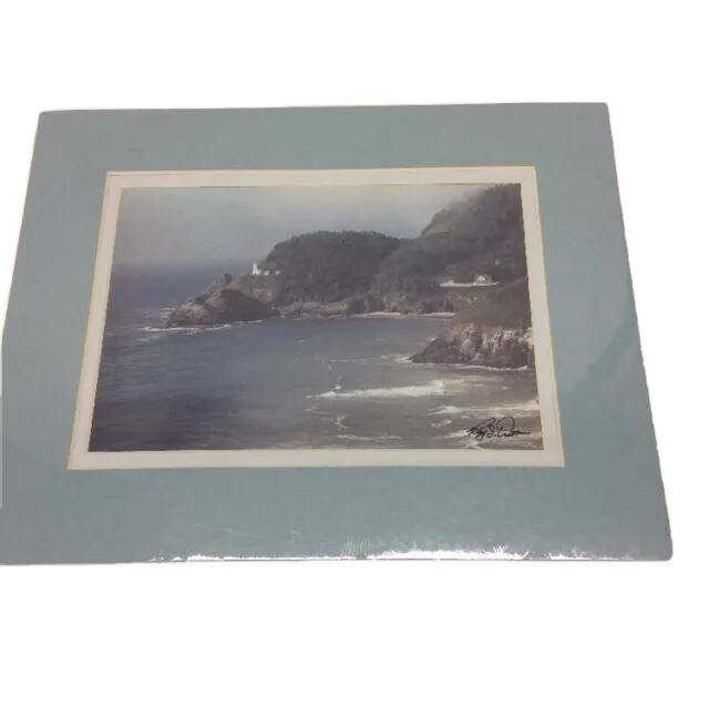 Ray I. Doan Hand Printed Print Of Heceta Light House Seascape In Oregon # 91/40