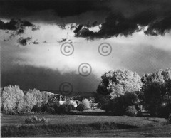 Book Plate Ansel Adams B/W 7.25 X 6.5″ Windmill and thundercloud NM 1958