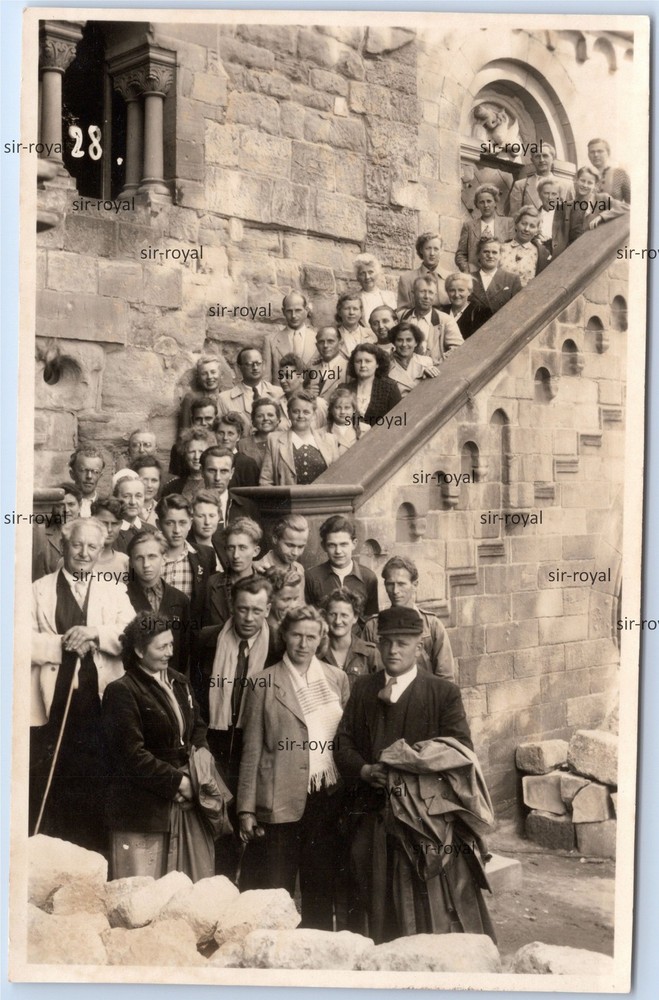 Eisenach 1953-Wartburg Stairs Group Photo-GDR 1950s-Photo 9x14cm