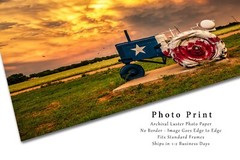 Farm Photography Print – Picture of Tractor Painted as Texas State Flag
