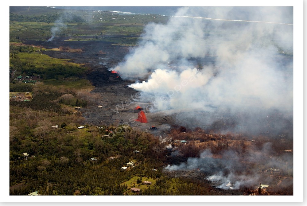 2018 Aerial Lava Flows Leilani District Kīlauea Volcano Silver Halide Photo
