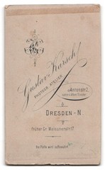 Photograph Gustav Karsch, Dresden, Antonstr. 2, lady in festive white dress