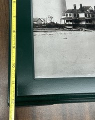 Vintage Barnegat Lighthouse Photo Keepers House NJ Hand Printed Framed Picture