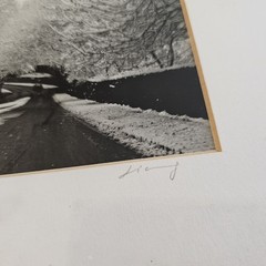 Vintage Photograph Framed Black White Signed CENTRAL PARK , NEW YORK Snow Winter