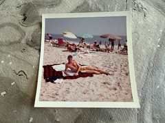 GONNA BE A HOT ONE 1964 HUNKY TEEN REHOBOTH BEACH DELAWARE COLOR PHOTO