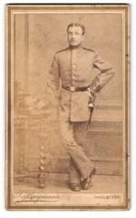 Photograph F. Bergmann, Ingolstadt, Theresienstraße 329, soldier in uniform with