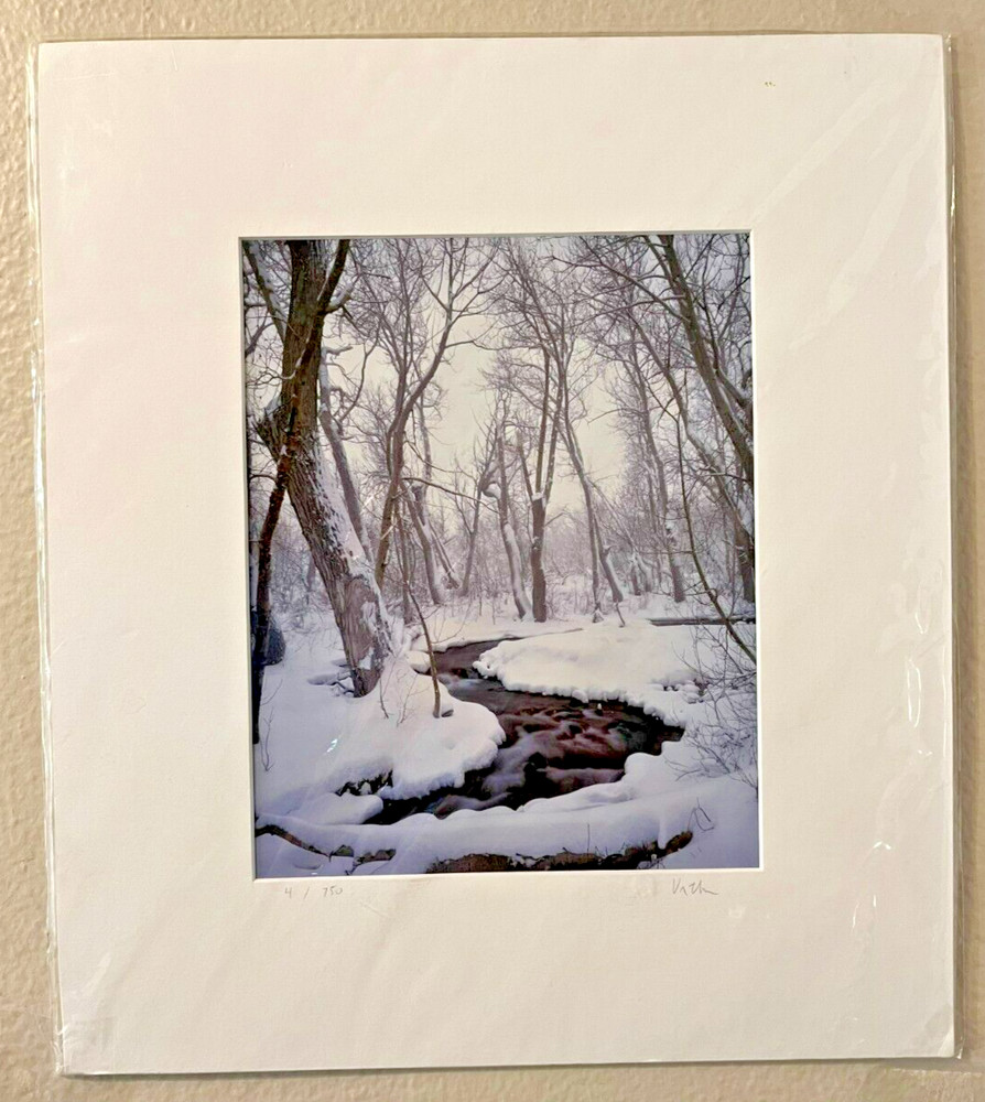 New ! Vern Clevenger »McGee Creek Winter» Signed Photo. Matted 10» x 8» COA