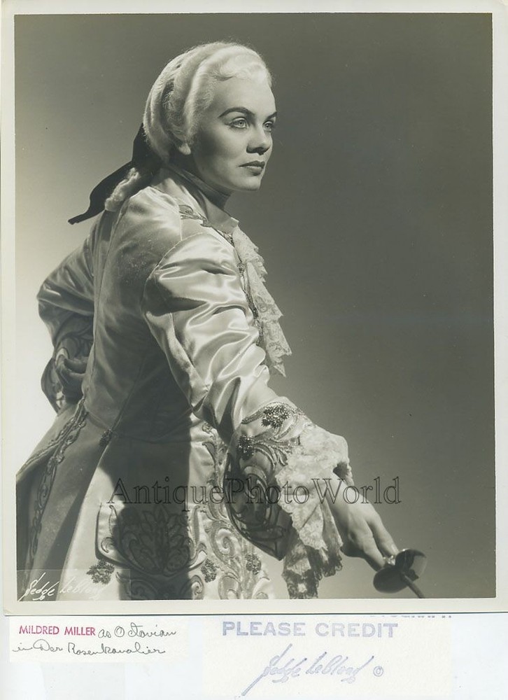 Mildred Miller opera star in costume antique music phot