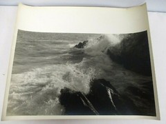 L. WHITNEY STANDISH PHOTOGRAPH NEW ENGLAND CRASHING WAVES ON THE ROCKS ORIGINAL