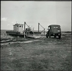 Original SOL LIBSOHN GELATIN SILVER PHOTO Cars at Hatteras Is. Ferry WPA Artist