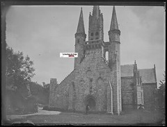 Chapel Saint-Fiacre Faouët, Glass Photo Plate, Black & White Negative 9×12 Cm