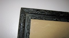 Antique Wood Framed Portrait of Man w Mustache Folk Art Cottage Country Tavern