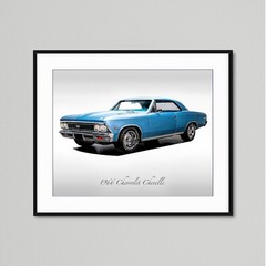 Classic Cars – 1966 Chevy Chevelle in Mist Blue – Muscle Car – Print