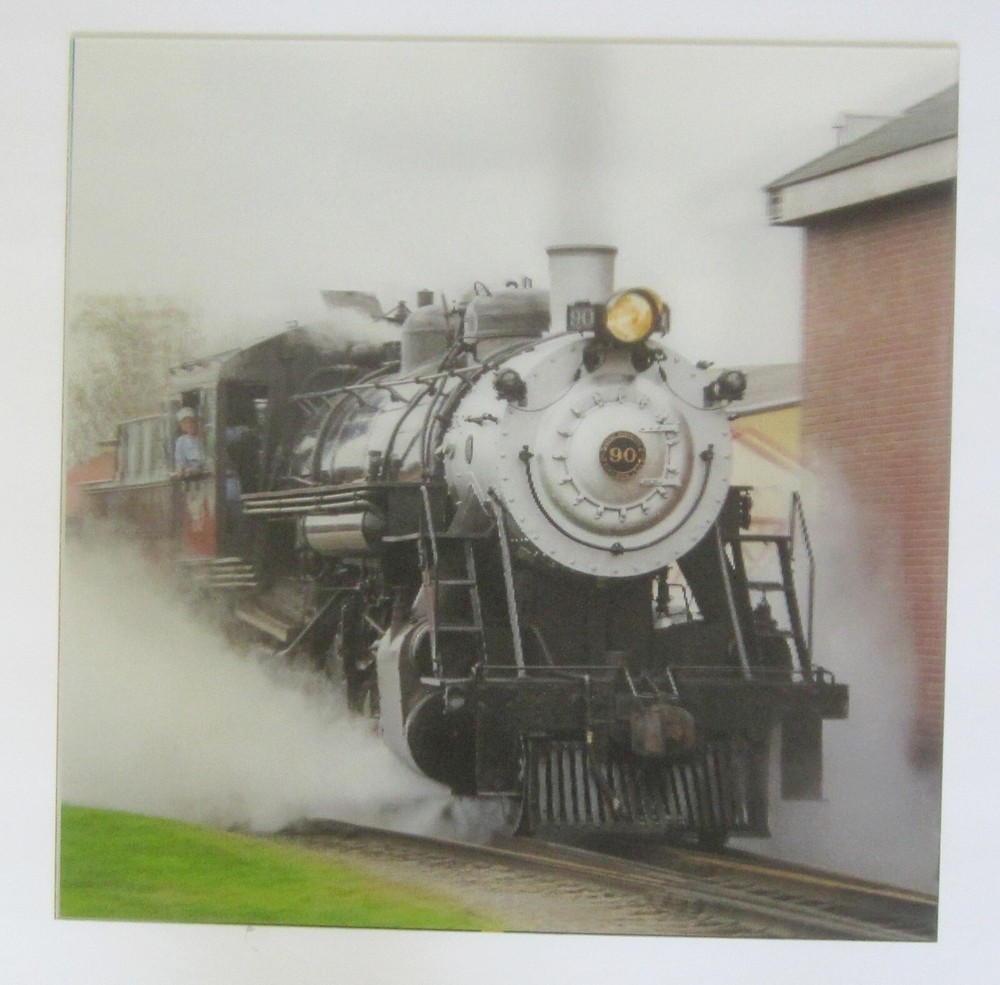 Steam Locomotive Michael Brown Signed Lenticular 3-D Picture Large 16 x 16 inch