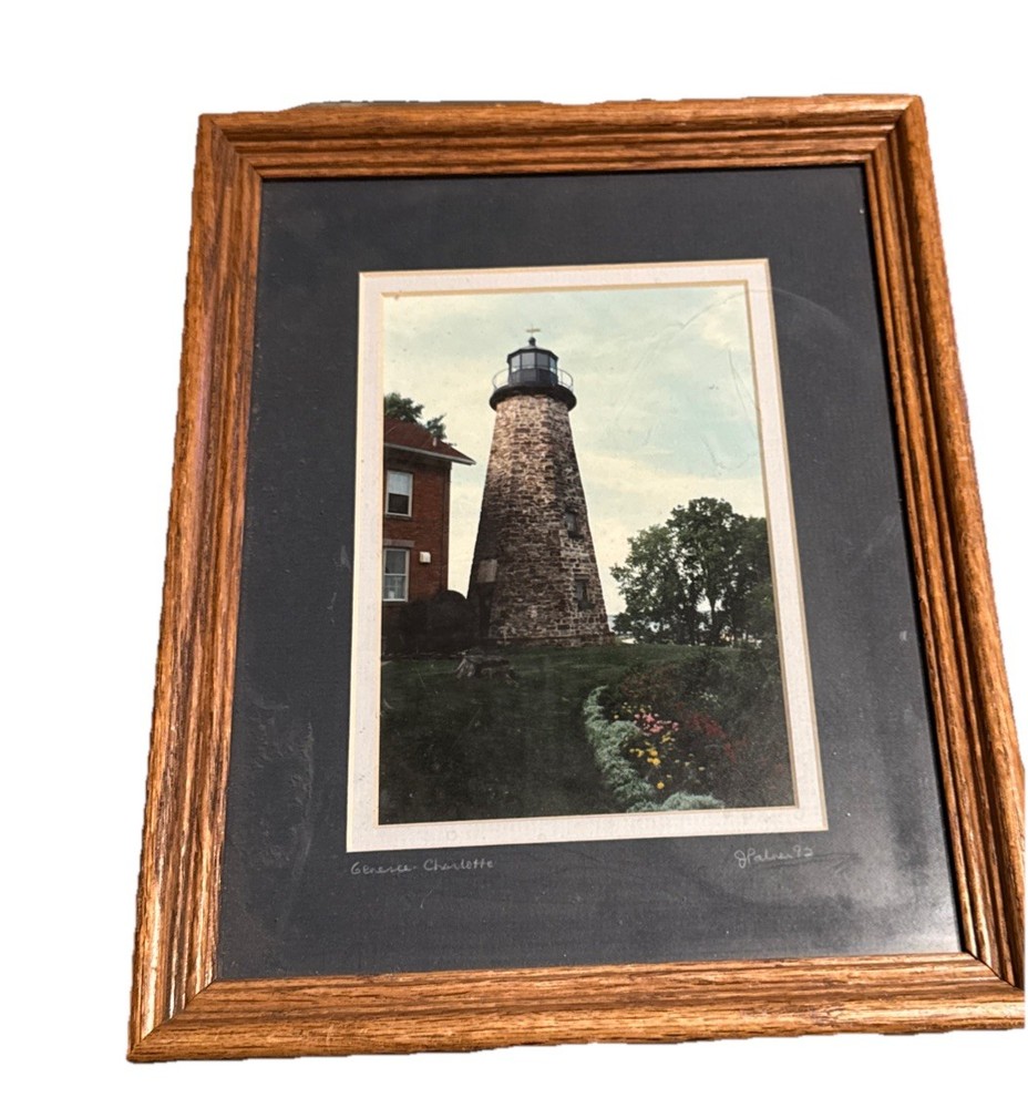 Framed/ Matted/ Signed Genesee Charlotte Lighthouse Art Photograph JPalmer 1992