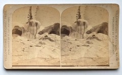 F Jay Haynes, Yellowstone / The Grotto Geyser Cone 1287 Stereoview 1884