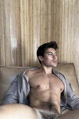 [Z070] Handsome Man Cute Male Model Showing Off Body Physique Art Photography
