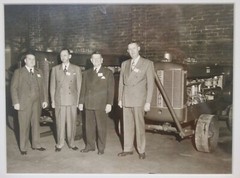 Vintage Midcentury Photograph- Men and Tractors- Framed c1950