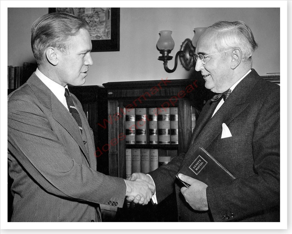 President Gerald Ford 1949 With Senator Arthur Vandenberg Silver Halide Photo