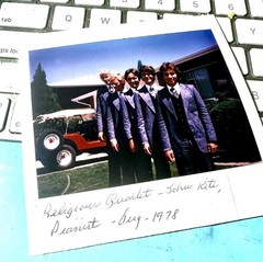 Polaroid Photo John Kite Quartet Vintage circa 1978ready to jam Gay Interest