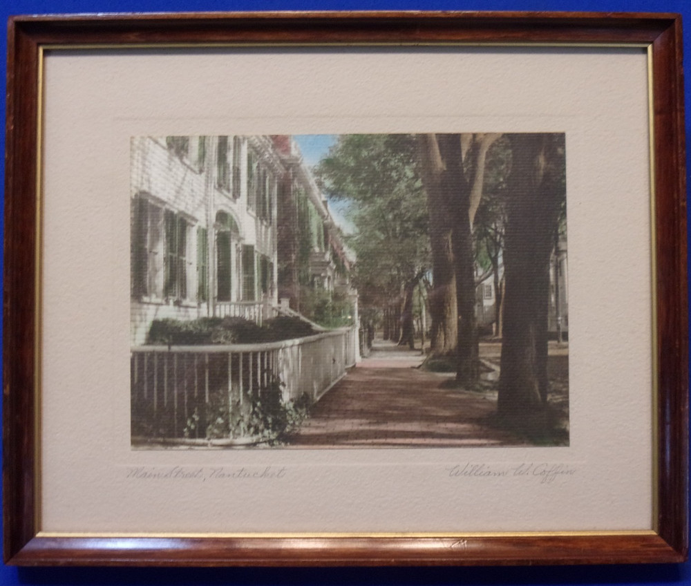 Colored Photo Street view of MAIN STREET, NANTUCKET, Signed by William W. Coffin