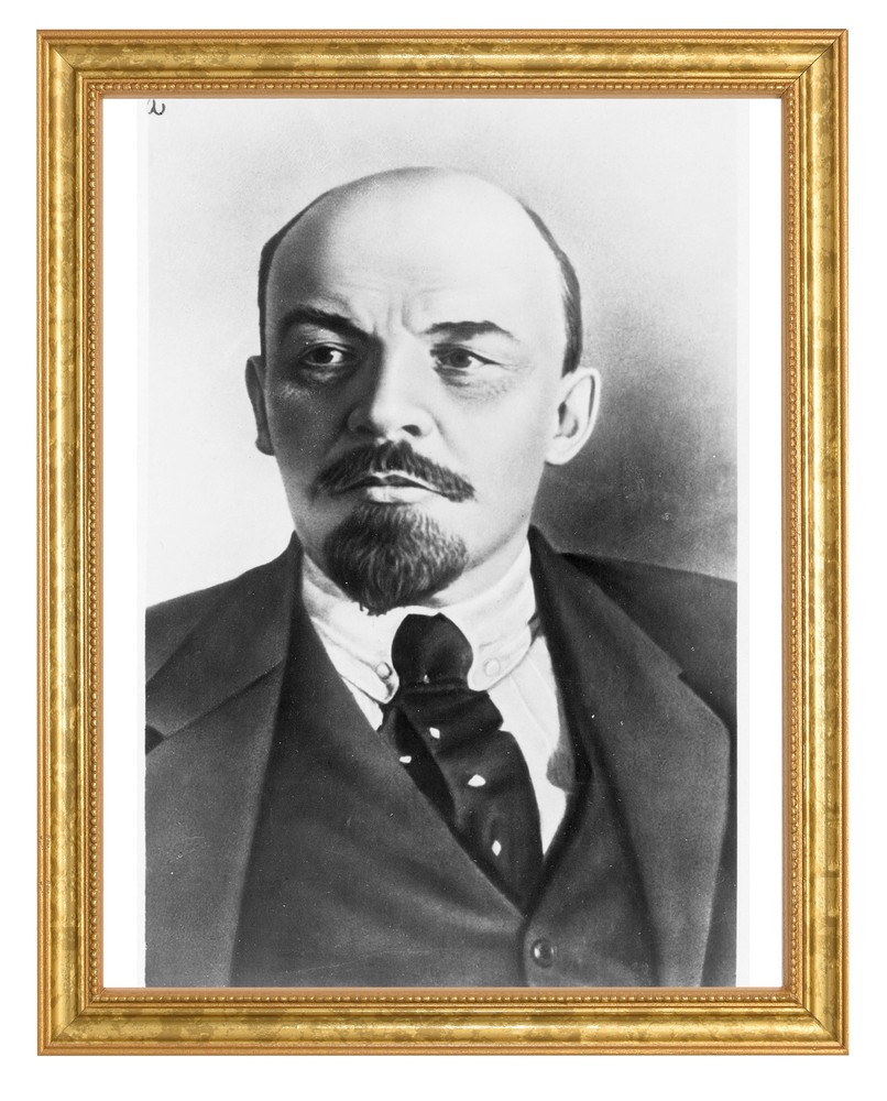 Vladimir Lenin Photograph in a Aged Gold Frame