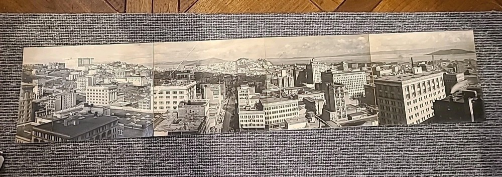 Early 1900s Panoramic Photo San Francisco From Chronicle Building Down Kearny St